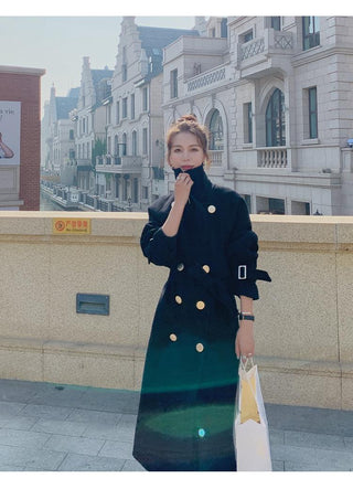 Hepburn Long Red Overcoat Jacket Alodia Store