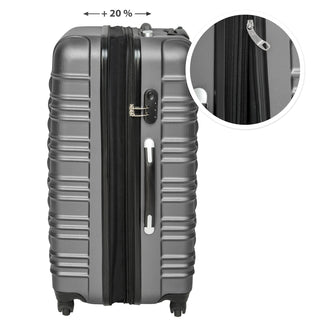Tectake set of 4 gray ABS suitcases-ultralight travel suitcases, Alodia Store