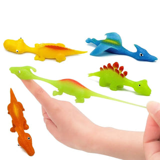 5-20PCS Catapult Launch Dinosaur Fun Tricky Slingshot Chick Practice Chicken Elastic Flying Finger Birds Sticky DecompressionToy Alodia Store