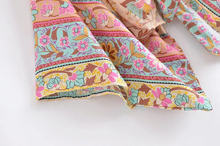 Vintage Peacock Floral Print Alodia Store