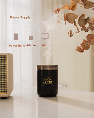 280ML Air Humidifier LED Candle Ultrasonic Cool Alodia Store