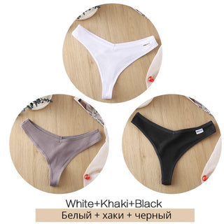 3Pcs/Set Women Cotton Thongs Panties Sexy Low Waist G-String Briefs Ladies lringerie. ALODIA STORE