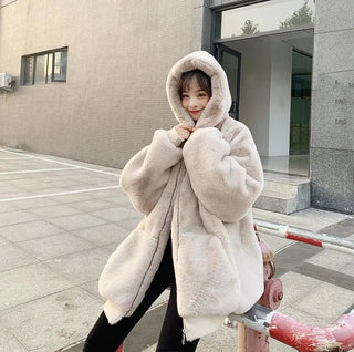faux rabbit fur jacket Alodia Store