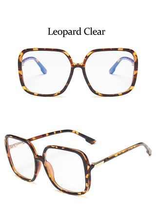 computer blue light glasses Big Square eye glass frame for women Retro vintage clear Women's transparent glasses Optical Frame Alodia Store