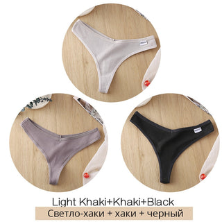 3Pcs/Set Women Cotton Thongs Panties Sexy Low Waist G-String Briefs Ladies lringerie. ALODIA STORE