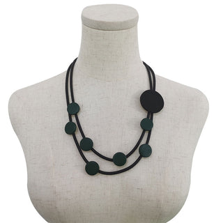 YD&YDBZ Multi Color Round Wooden Short Necklace For Women Punk Style Leather Rope Statement Necklaces Yellow Jewelry Accessories Alodia Store