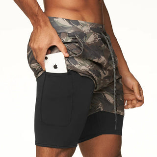2023 Camo Running Shorts Men 2 In 1 Double-deck Quick Dry GYM Sport Shorts Fitness Jogging Workout Shorts Men Sports Short Pants Alodia Store