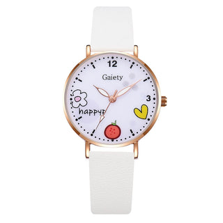 Kids Watches Pink Cute Children's Wristwatch Cartoon Pattern Quartz Watch Set For Girls Fashion Students' Clock relogio infantil Alodia Store