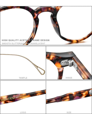 HEPIDEM Acetate Optical Eye Glasses Frame for Women Retro Vintage Round Eyeglasses Men Nerd Prescription Spectacles Eyewear 9121 Alodia Store