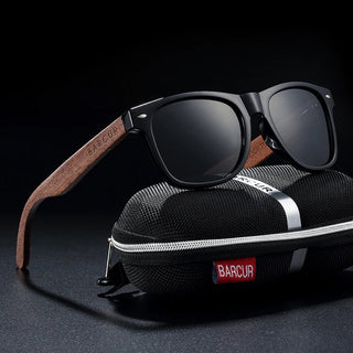 BARCUR High Quality Black women&Male UV400 Wooden Sunglass Shades ALODIA STORE