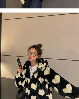 faux rabbit fur jacket Alodia Store
