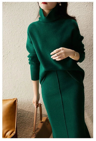 Autumn Knitted suit Korean with skirt two piece skirt set winter2 piece outfit Sweater 2023 Alodia Store