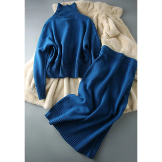 Autumn Knitted suit Korean with skirt two piece skirt set winter2 piece outfit Sweater 2023 Alodia Store