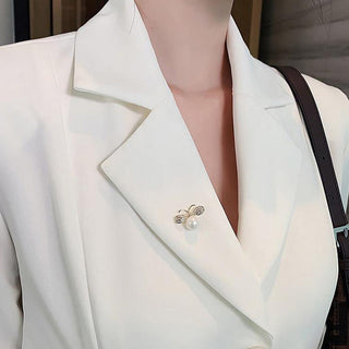 Fashion Brooch Set Flower Bow Brooches for Women Metal Anti-glare Lapel Pin Fixed Clothes Pins Sweater Coat Clothing Accessories alodia store