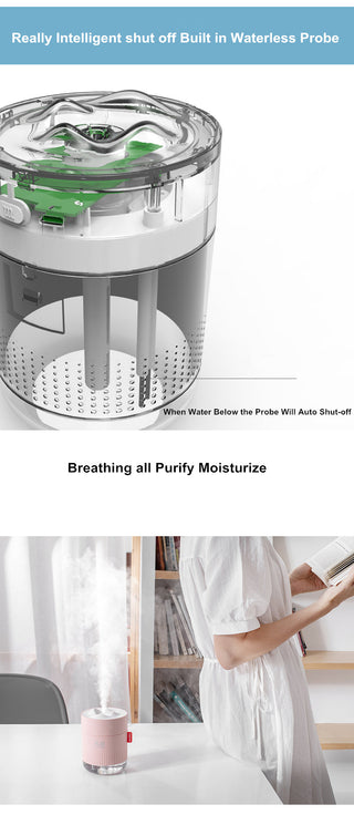 White Snow Mountain Humidifier 500ML Ultrasonic USB Aroma Air Diffuser Soothing Light Aromatherapy Humidificador Home Difusor ALODIA STORE