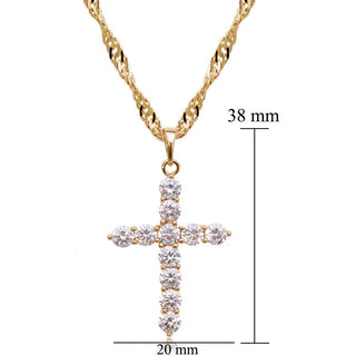 MxGxFam Full Zircon Cross Pendant Jewelry Alodia Store