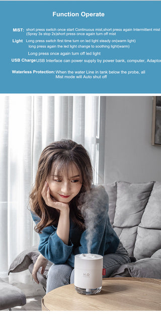 White Snow Mountain Humidifier 500ML Ultrasonic USB Aroma Air Diffuser Soothing Light Aromatherapy Humidificador Home Difusor ALODIA STORE