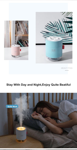 White Snow Mountain Humidifier 500ML Ultrasonic USB Aroma Air Diffuser Soothing Light Aromatherapy Humidificador Home Difusor ALODIA STORE