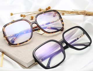 computer blue light glasses Big Square eye glass frame for women Retro vintage clear Women's transparent glasses Optical Frame Alodia Store