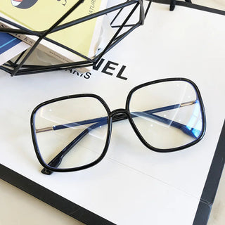 computer blue light glasses Big Square eye glass frame for women Retro vintage clear Women's transparent glasses Optical Frame Alodia Store