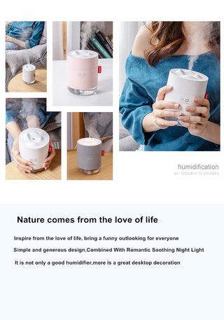 White Snow Mountain Humidifier 500ML Ultrasonic USB Aroma Air Diffuser Soothing Light Aromatherapy Humidificador Home Difusor ALODIA STORE