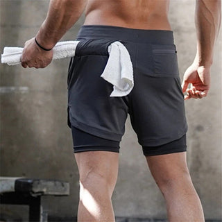 2023 Camo Running Shorts Men 2 In 1 Double-deck Quick Dry GYM Sport Shorts Fitness Jogging Workout Shorts Men Sports Short Pants Alodia Store