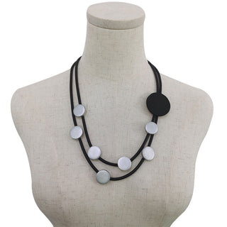 YD&YDBZ Multi Color Round Wooden Short Necklace For Women Punk Style Leather Rope Statement Necklaces Yellow Jewelry Accessories Alodia Store