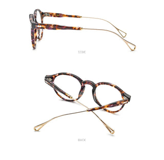 HEPIDEM Acetate Optical Eye Glasses Frame for Women Retro Vintage Round Eyeglasses Men Nerd Prescription Spectacles Eyewear 9121 Alodia Store