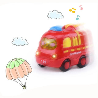 Cartoon Car Toy Plastic Pull Back Cars Model Mobile Vehicle Fire Truck Taxi Boys Girls Toys Educational for Alodia Store