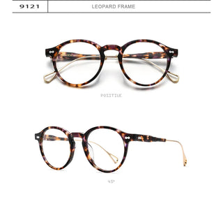 HEPIDEM Acetate Optical Eye Glasses Frame for Women Retro Vintage Round Eyeglasses Men Nerd Prescription Spectacles Eyewear 9121 Alodia Store