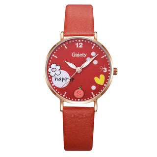 Kids Watches Pink Cute Children's Wristwatch Cartoon Pattern Quartz Watch Set For Girls Fashion Students' Clock relogio infantil Alodia Store