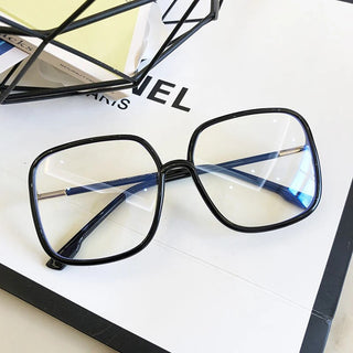 computer blue light glasses Big Square eye glass frame for women Retro vintage clear Women's transparent glasses Optical Frame Alodia Store