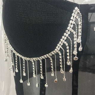 crystal tassels mesh bralette crop tops women push up croptop 2020 night out club party sexy beach wear chic ladies summer tops alodia store