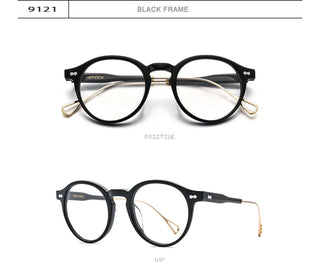 HEPIDEM Acetate Optical Eye Glasses Frame for Women Retro Vintage Round Eyeglasses Men Nerd Prescription Spectacles Eyewear 9121 Alodia Store