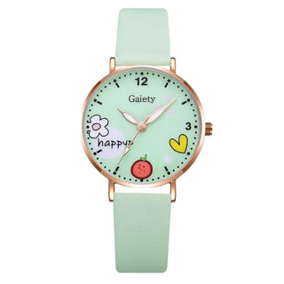 Kids Watches Pink Cute Children's Wristwatch Cartoon Pattern Quartz Watch Set For Girls Fashion Students' Clock relogio infantil Alodia Store