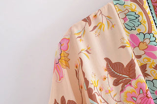 Vintage Peacock Floral Print Alodia Store
