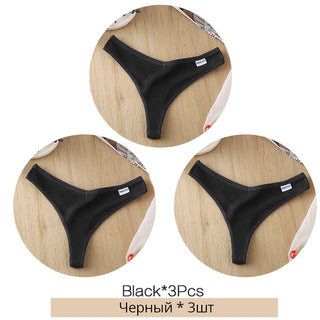 3Pcs/Set Women Cotton Thongs Panties Sexy Low Waist G-String Briefs Ladies lringerie. ALODIA STORE