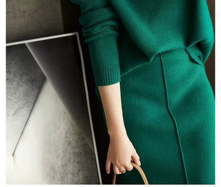 Autumn Knitted suit Korean with skirt two piece skirt set winter2 piece outfit Sweater 2023 Alodia Store