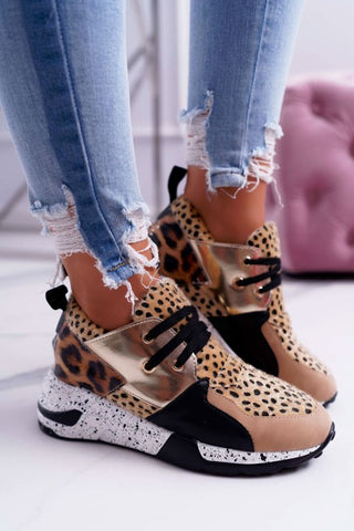 Women Sneakers Lace-Up Sports Shoes for Leopard alodia store