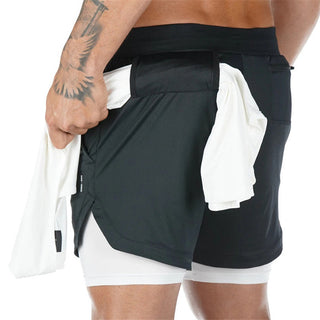 2023 Camo Running Shorts Men 2 In 1 Double-deck Quick Dry GYM Sport Shorts Fitness Jogging Workout Shorts Men Sports Short Pants Alodia Store