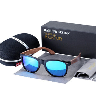 BARCUR High Quality Black women&Male UV400 Wooden Sunglass Shades ALODIA STORE