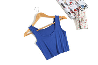 Summer Women Sexy Crop Tops Slim Short Women Sleeveless U Croptops Ladies Tank Tops Female Crop Tops Tube Vest 7 Colours alodia store