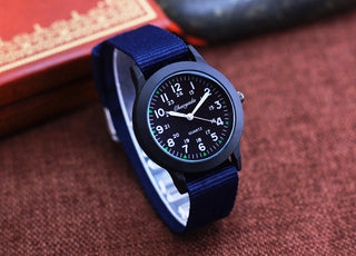 Chaoyada Children Boys Girls 24hours Canvas Luminous Pointer Quartz Wristwatches Kids Students Military Waterproof Watches Alodia Store