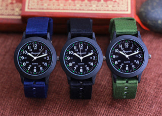 Chaoyada Children Boys Girls 24hours Canvas Luminous Pointer Quartz Wristwatches Kids Students Military Waterproof Watches Alodia Store