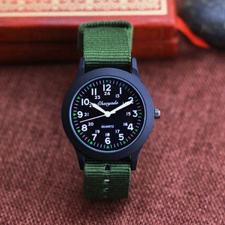 Chaoyada Children Boys Girls 24hours Canvas Luminous Pointer Quartz Wristwatches Kids Students Military Waterproof Watches Alodia Store