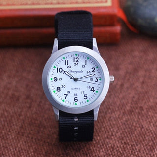 Chaoyada Children Boys Girls 24hours Canvas Luminous Pointer Quartz Wristwatches Kids Students Military Waterproof Watches Alodia Store