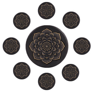 New Style 2PCS Black Natural Wood Mandala Flower Ear Plugs Tunnels Ear Expanders Earring Gauges Piercing Plug Ears Body Jewelry Alodia Store
