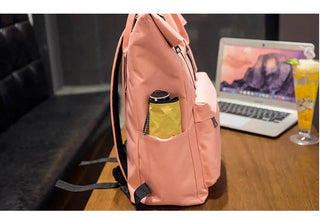 Women External USB Charge Backpack Nylon Rucksack ALODIA STORE