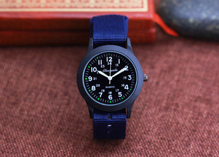 Chaoyada Children Boys Girls 24hours Canvas Luminous Pointer Quartz Wristwatches Kids Students Military Waterproof Watches Alodia Store