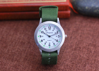 Chaoyada Children Boys Girls 24hours Canvas Luminous Pointer Quartz Wristwatches Kids Students Military Waterproof Watches Alodia Store